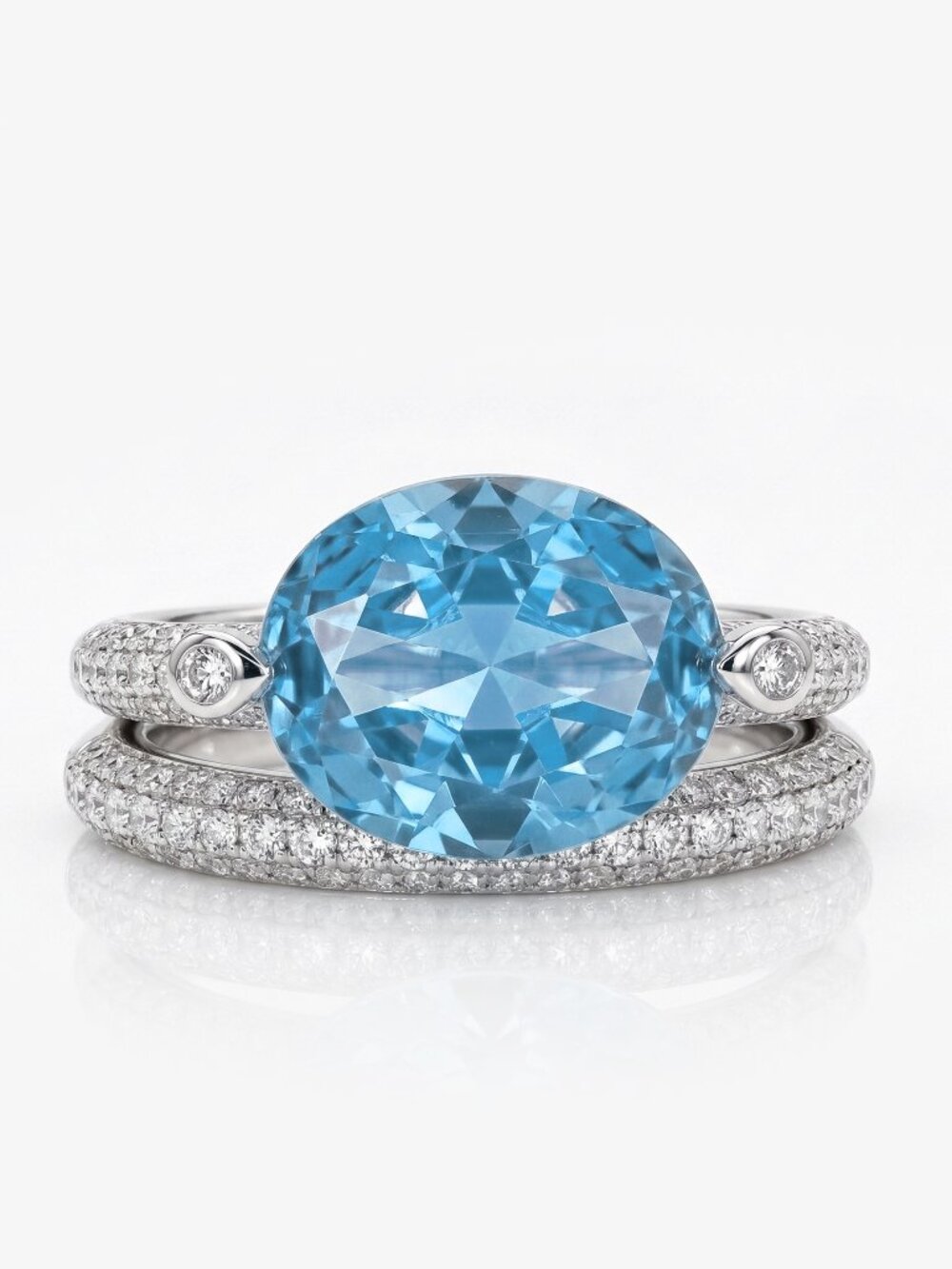Light Blue Topaz Ring Set, solid 925 Sterling Silver BP